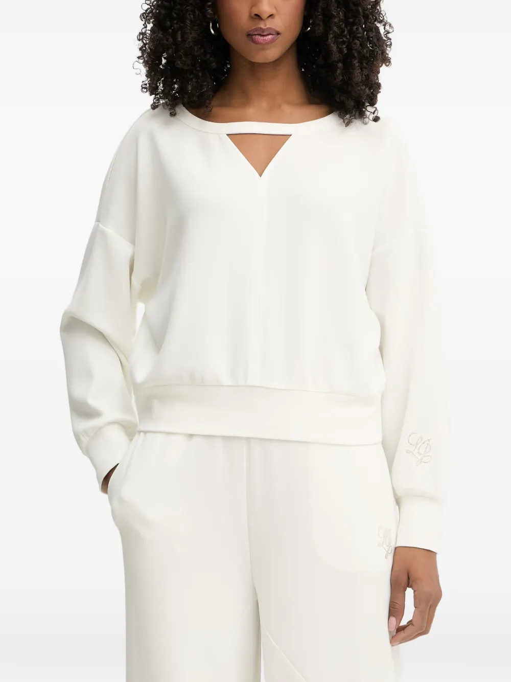 LIU JO logo-embroidered sweatshirt - Weiß