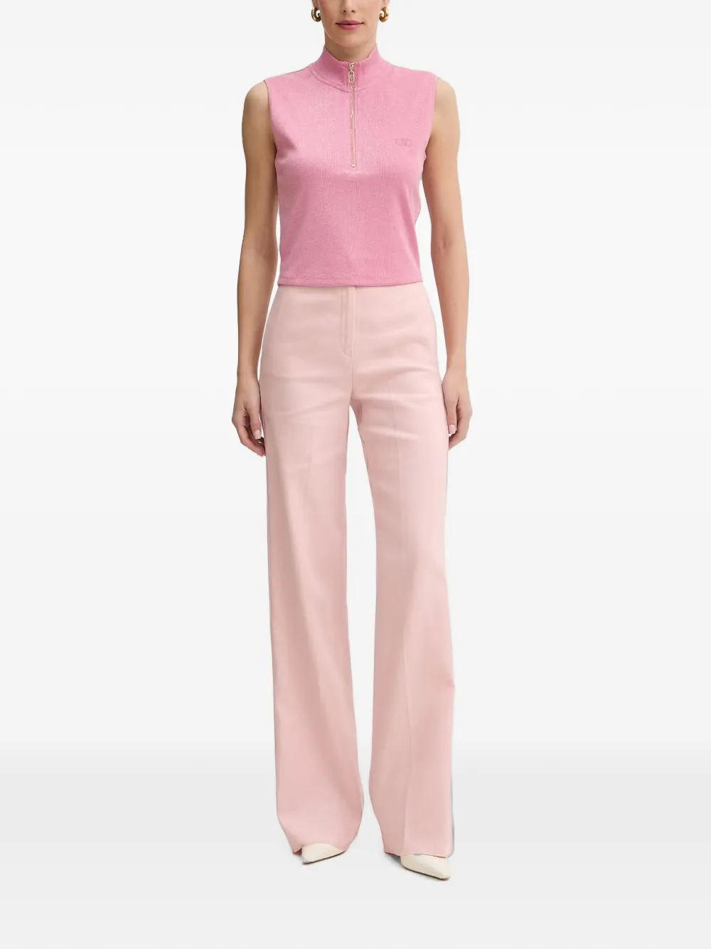 LIU JO Mouwloze top met kwartrits Roze