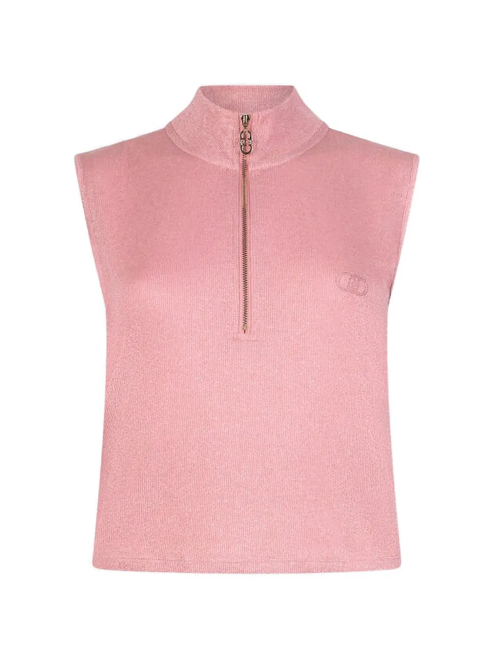 LIU JO quarter-zip sleeveless top - Rosa