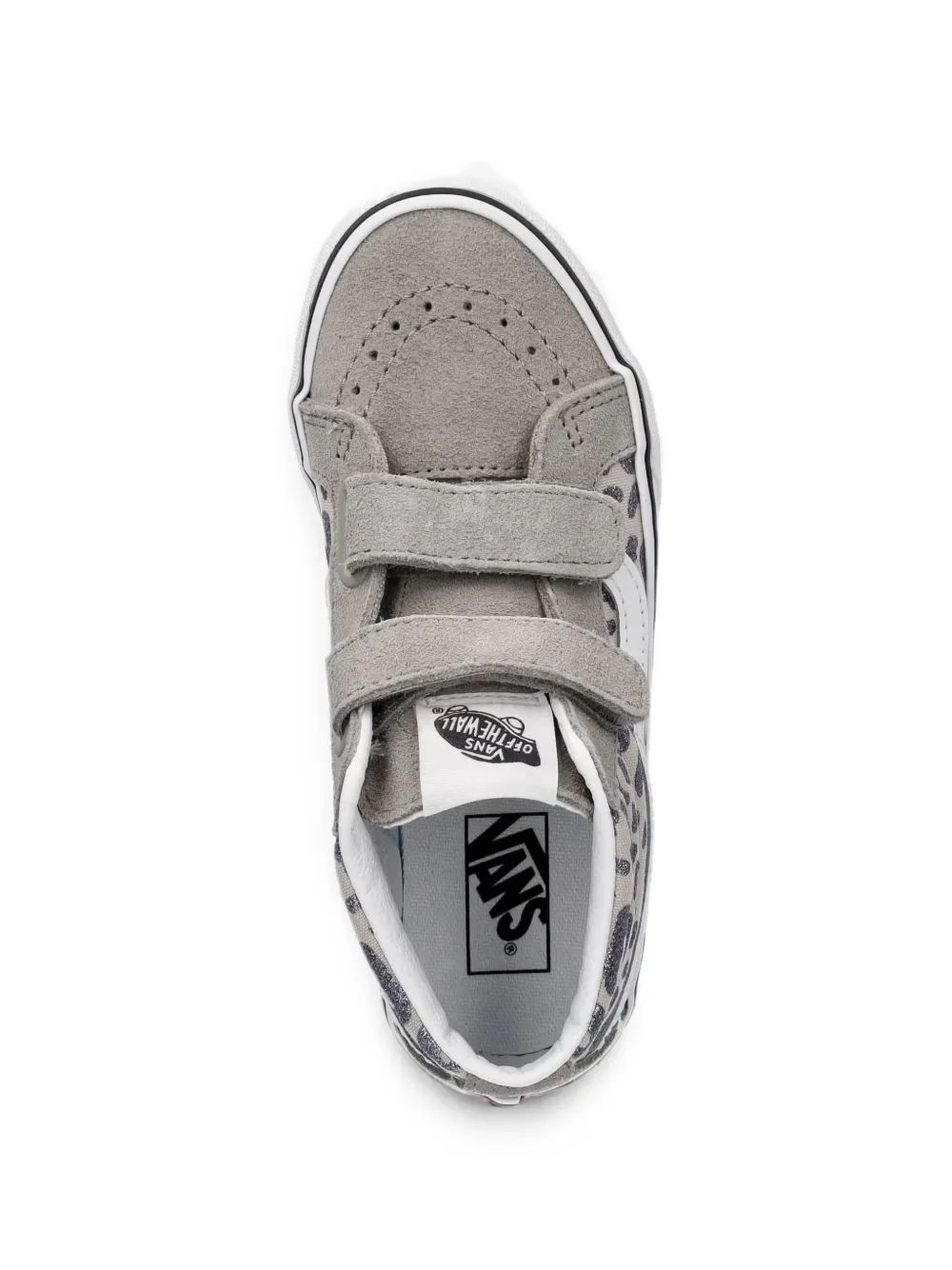 Vans Kids SK8-Mid leopard-print touch-strap sneakers Grijs