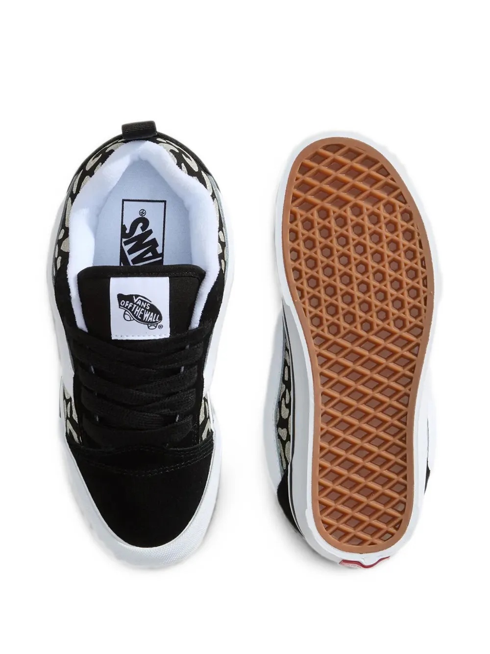 Vans Kids Knu Skool leopard-print low-top sneakers Zwart