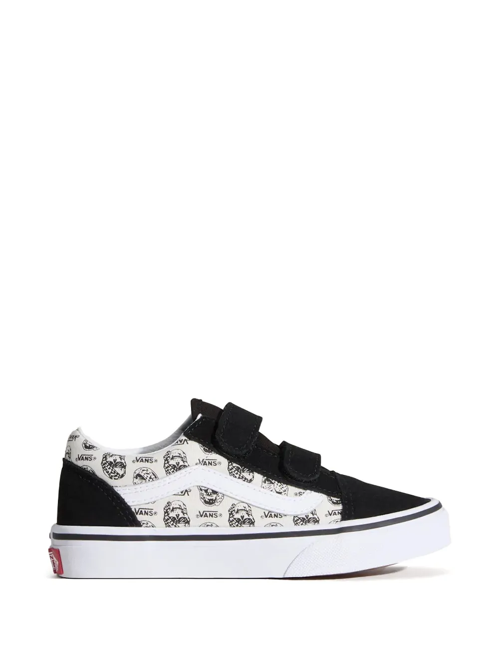 Vans Kids Old Skool V skull print low-top sneakers Wit