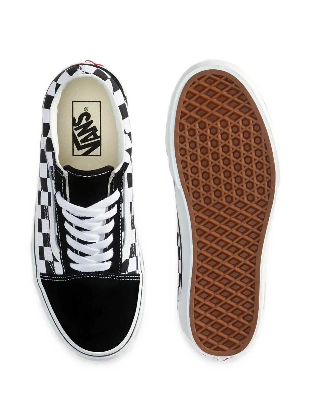 Vans Kids checkerboard Old Skool sneakers Zwart