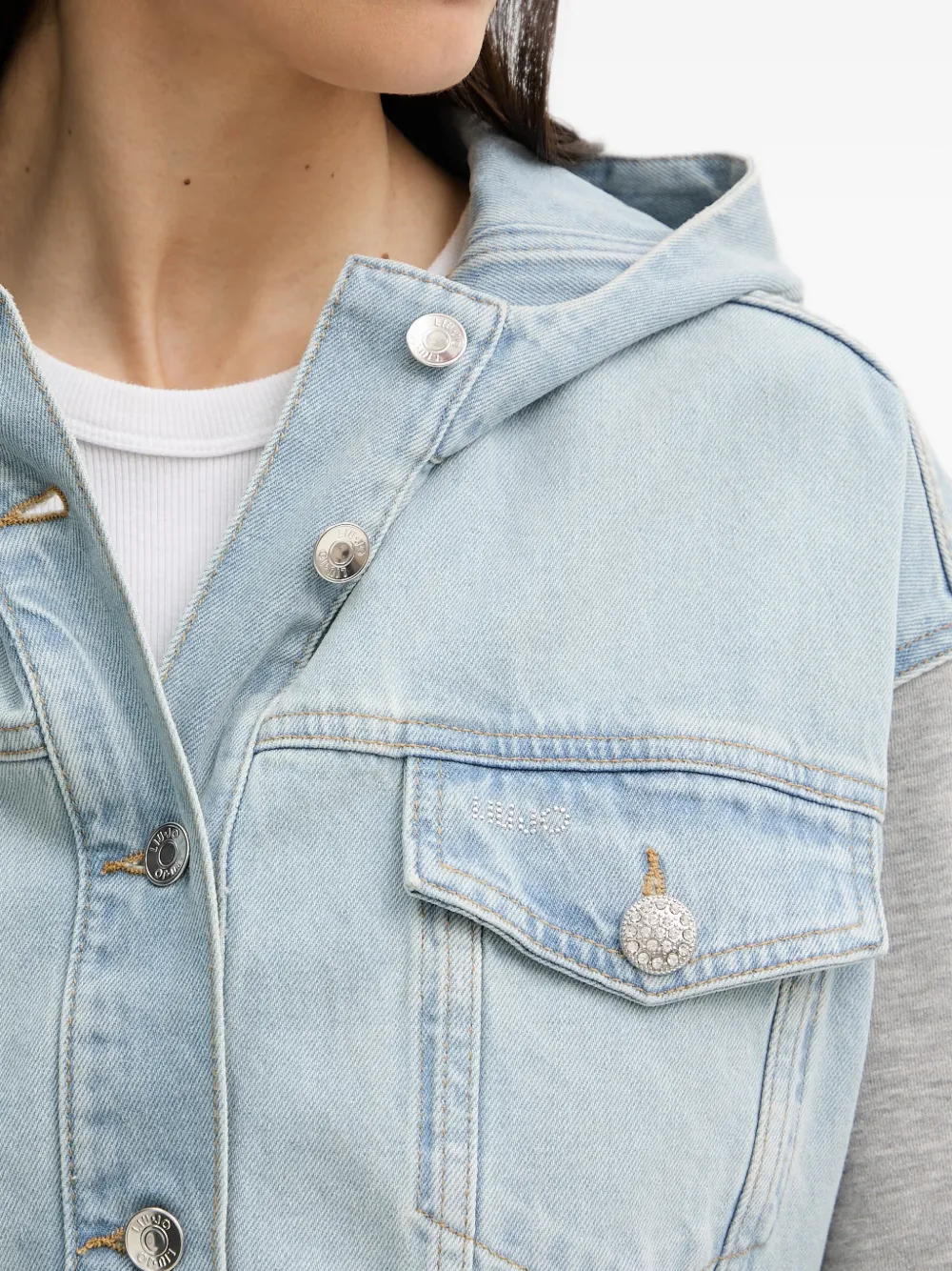 LIU JO Denim jack met capuchon Blauw