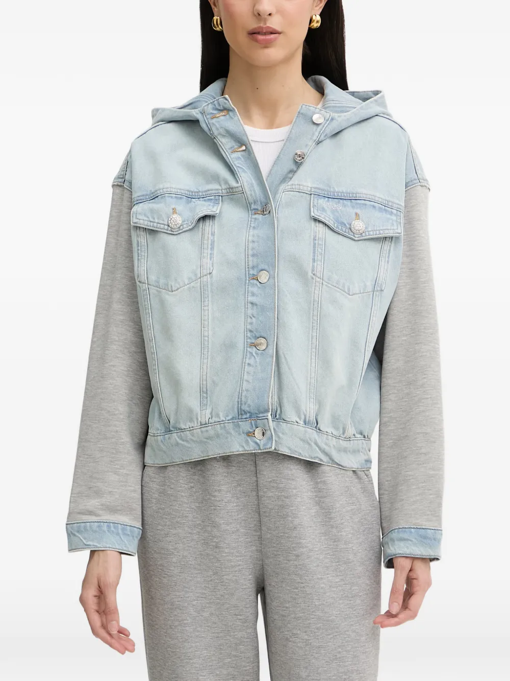 LIU JO hooded denim jacket - Blau