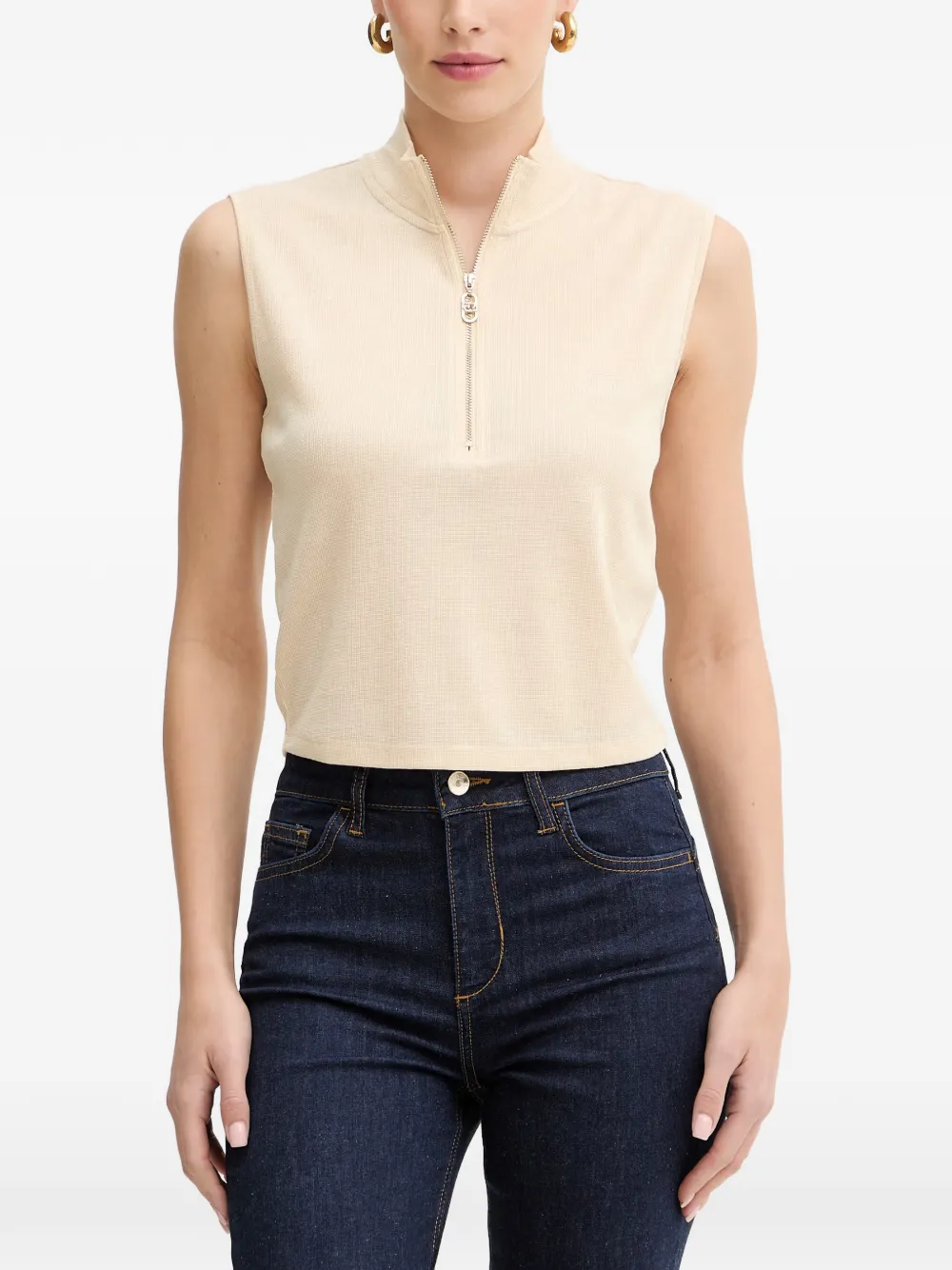 LIU JO half-zip sleeveless top - Weiß