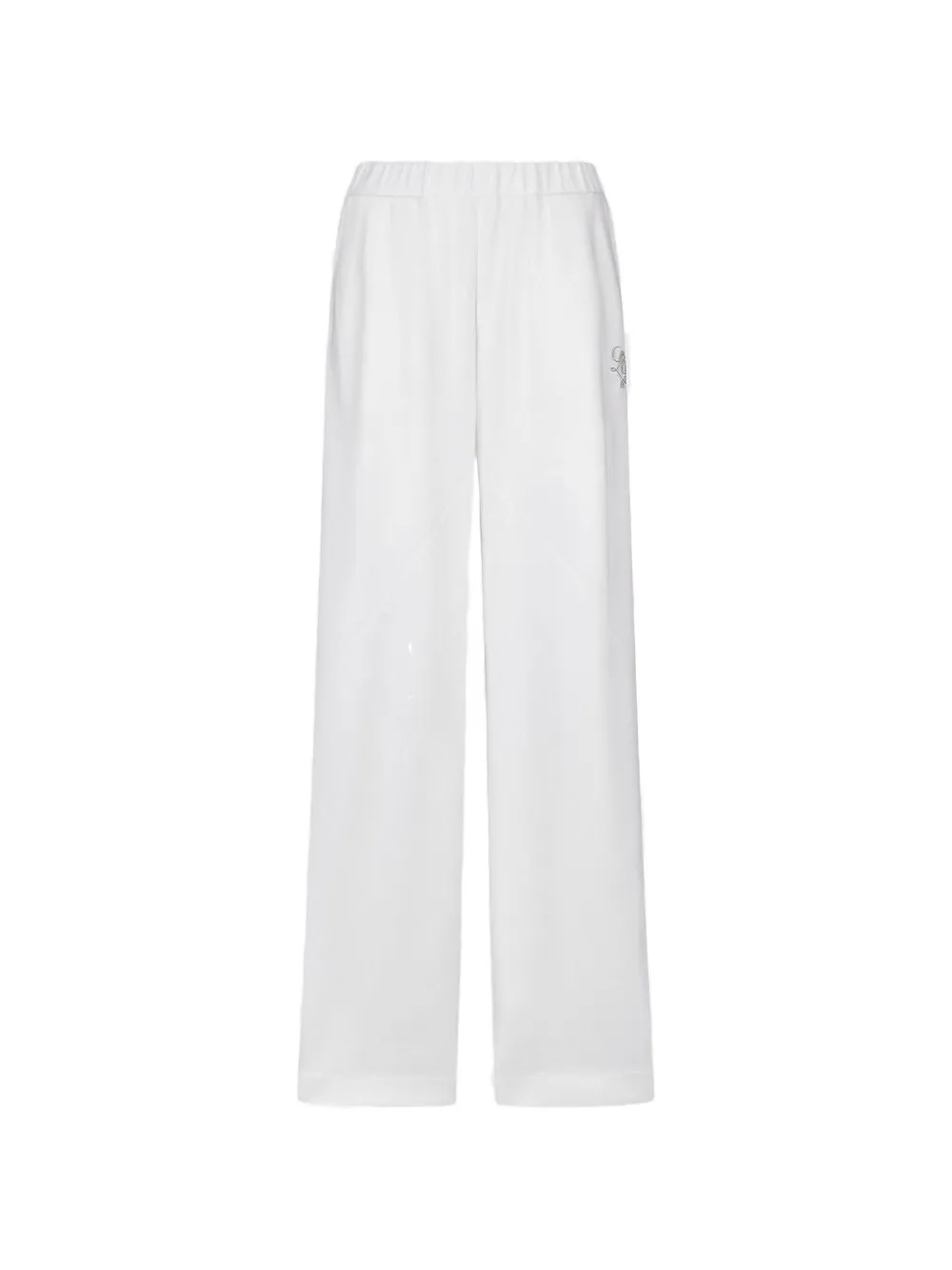 LIU JO logo-patch wide-leg track pants - Weiß