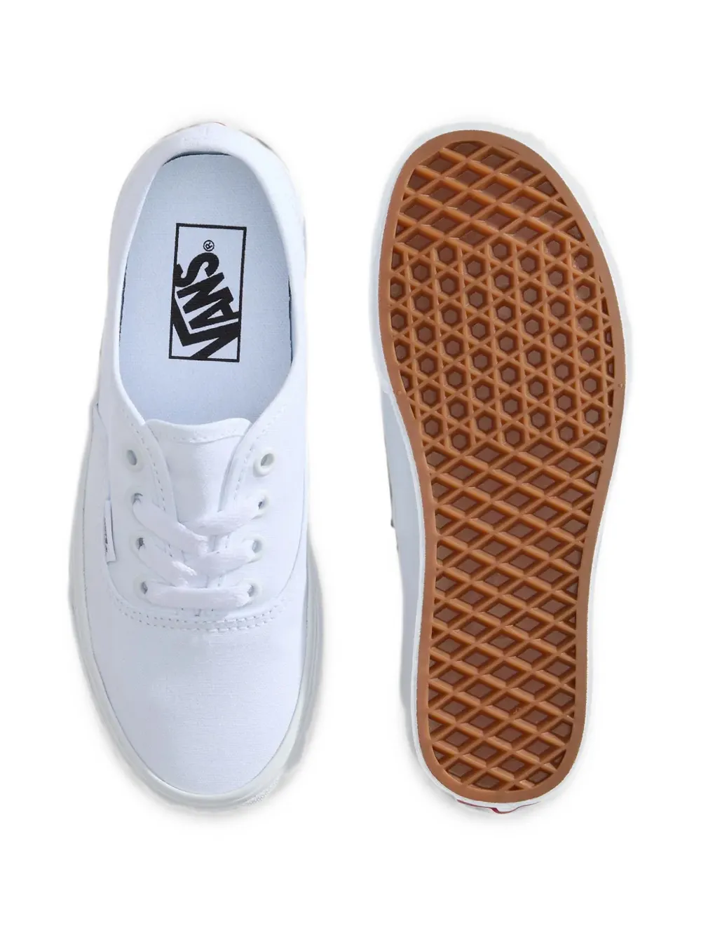 Vans Kids Authentic logo-tag low-top sneakers Wit