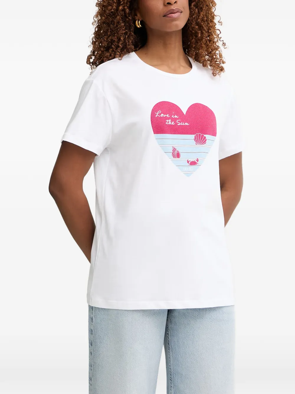 LIU JO heart-print short-sleeve T-shirt - Weiß