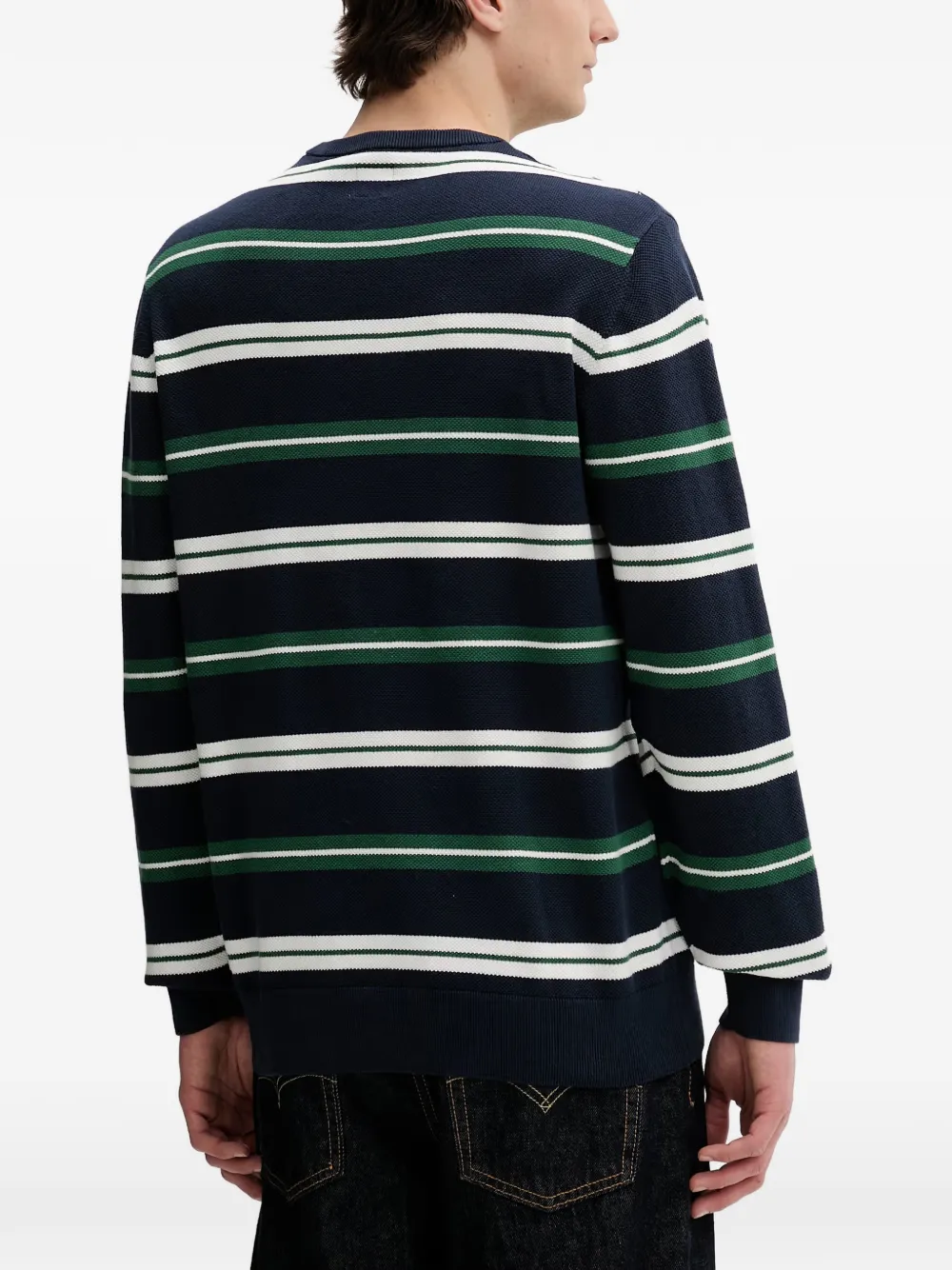 Levi's Housemark striped cotton sweater Blauw