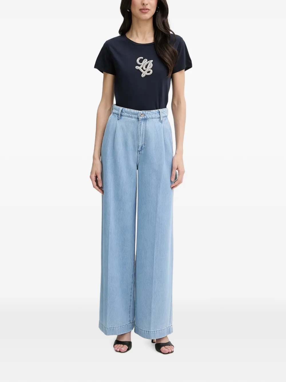 LIU JO Jeans met wijde pijpen Blauw