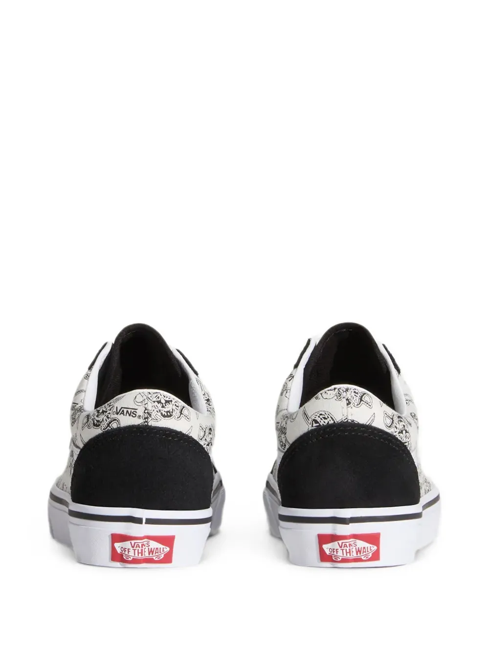 Vans Kids Old Skool skull-print sneakers Wit