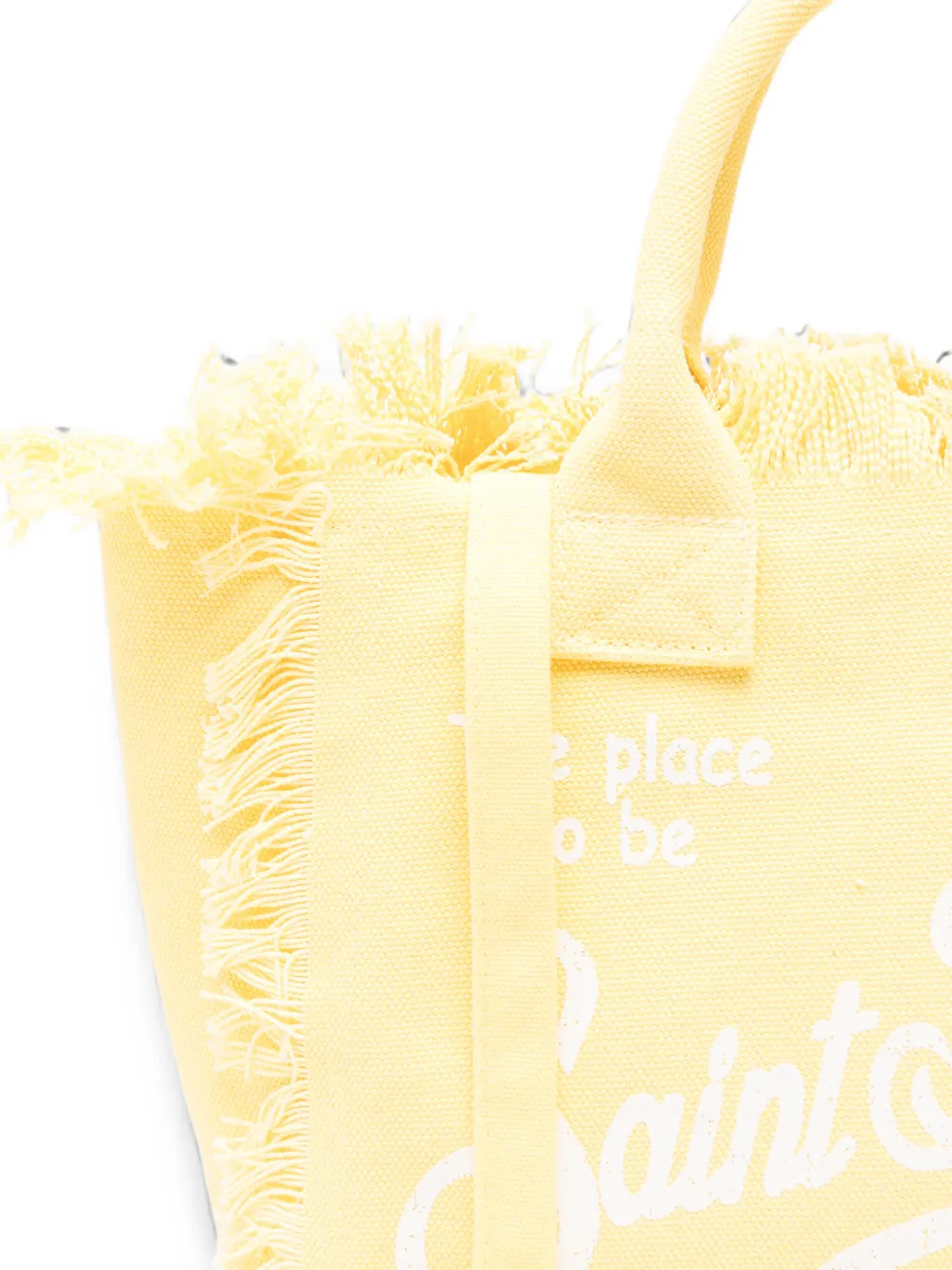 MC2 Saint Barth Colette shopper met franje logoprint Geel