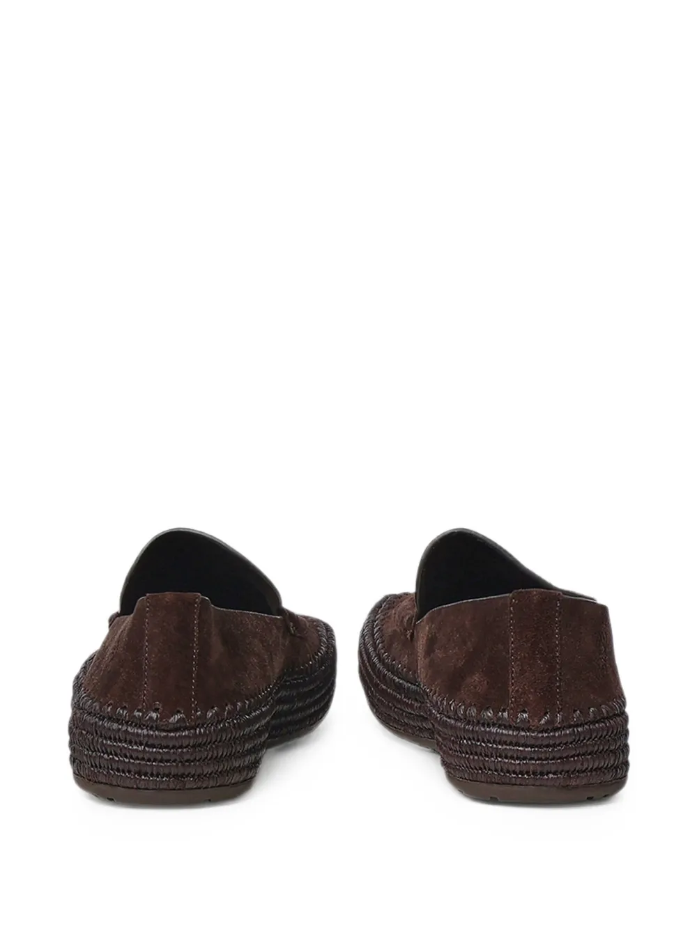 LOEWE Rio braided-sole suede loafers Bruin