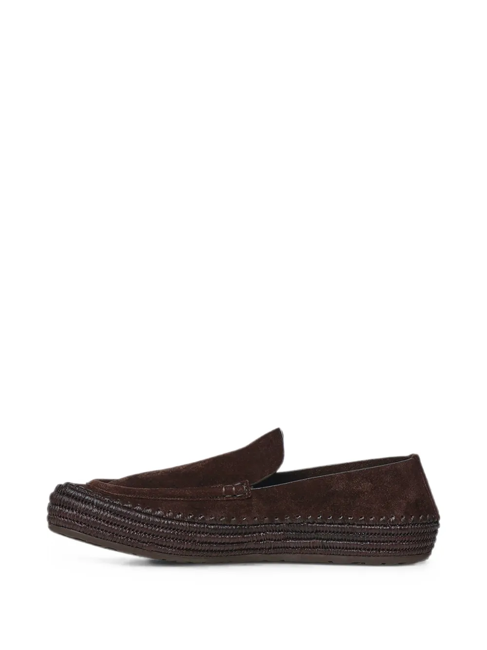 LOEWE Rio braided-sole suede loafers Bruin