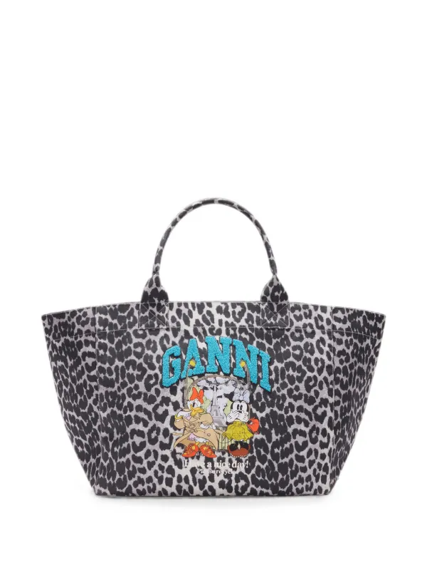 Ganni Tote XXL with Minnie Mouse and Daisy Duck in Grey