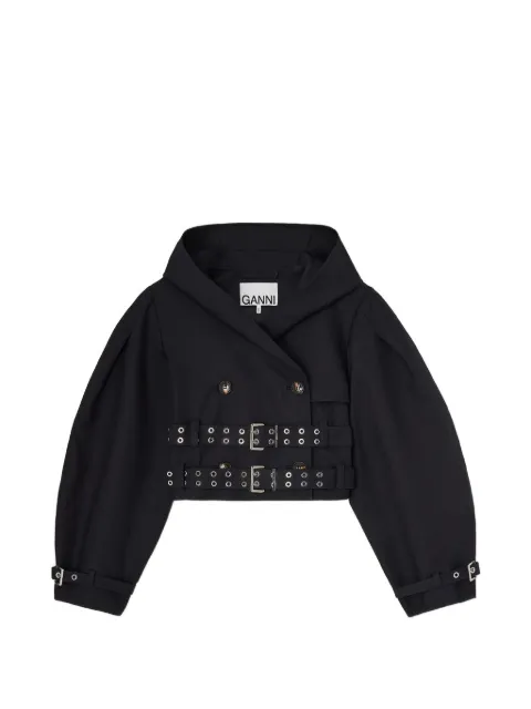 GANNI trench jacket in double cotton
