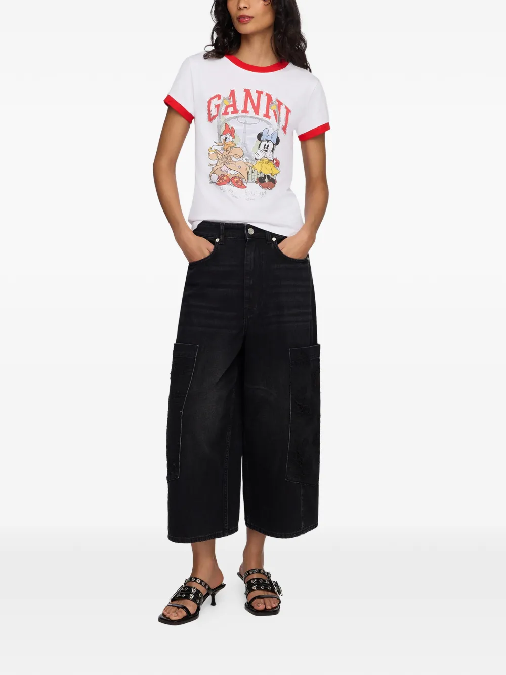 GANNI T-shirt met print Wit