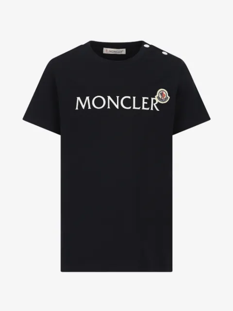 Moncler Enfant playera con logo estampado y botones en el hombro