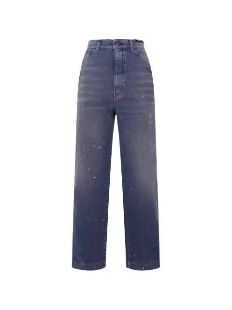 Diesel paint-splatter wide-leg jeans