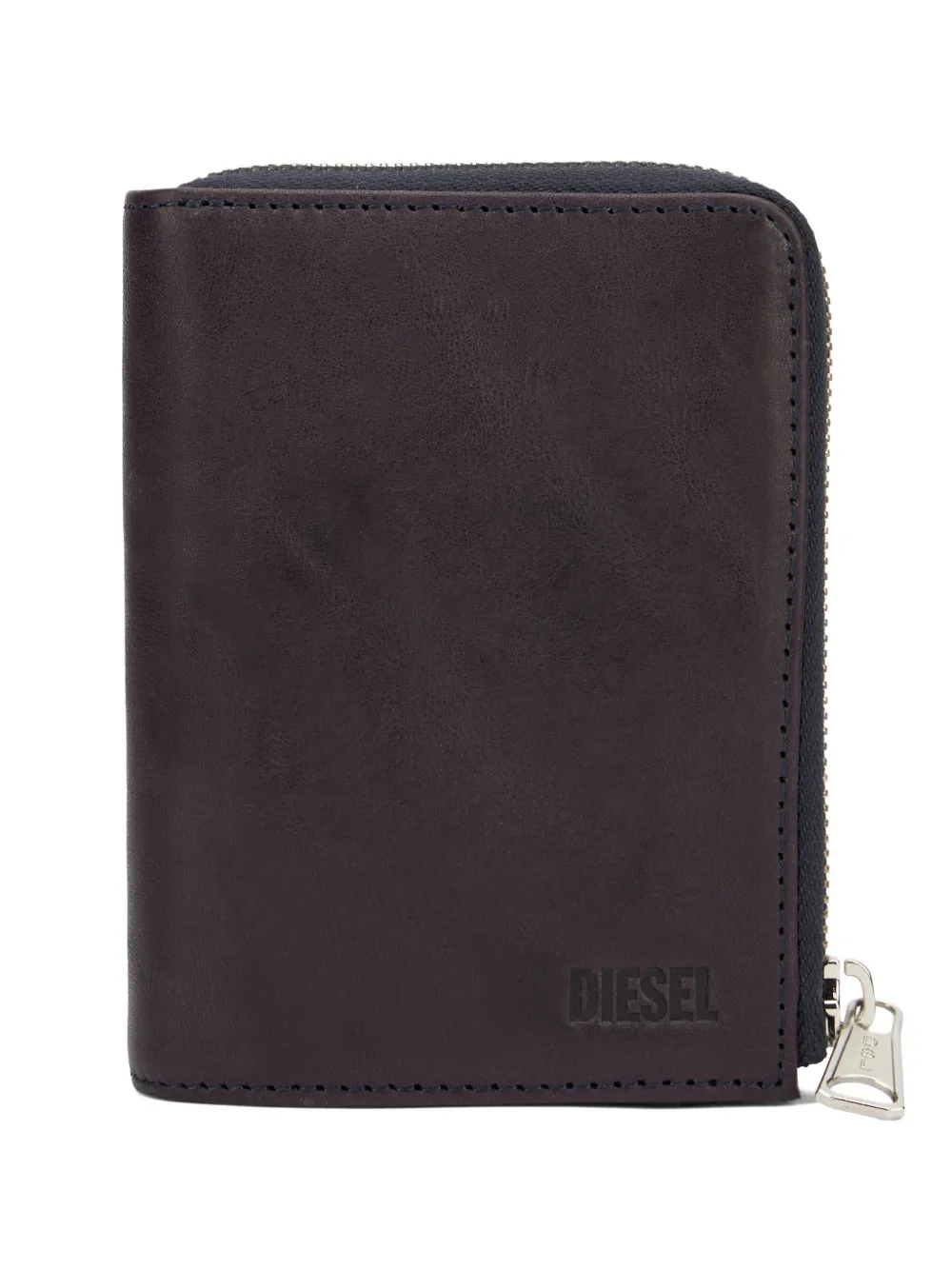 Diesel zip-around leather wallet - Marrone