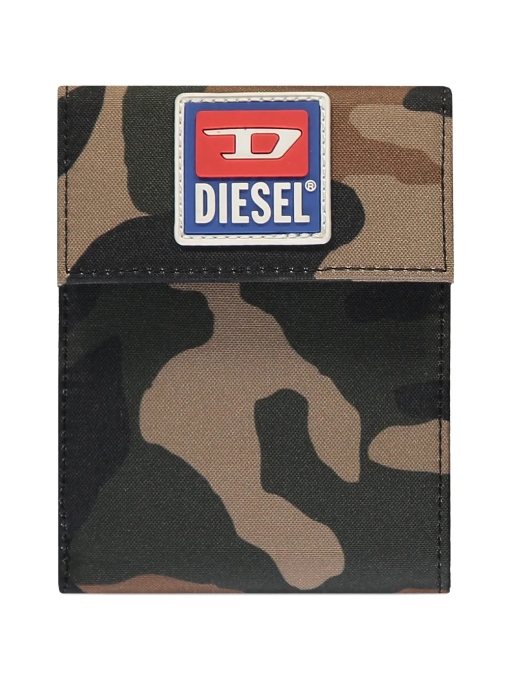 Diesel camouflage-pattern neck wallet - Braun