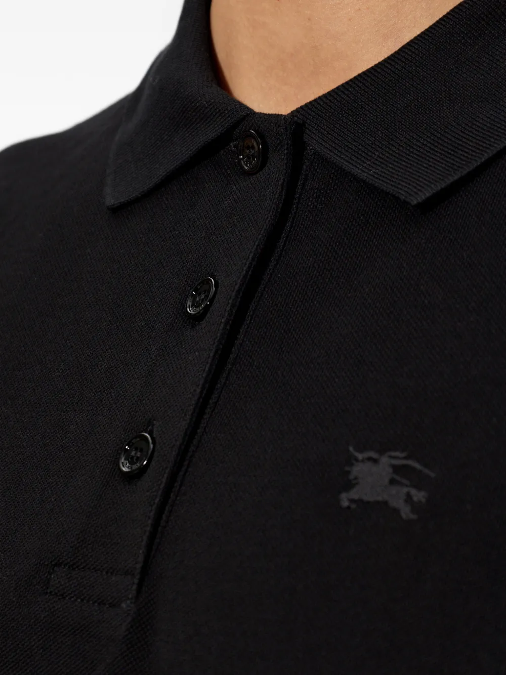 Burberry Piqué poloshirt met geborduurd logo Zwart