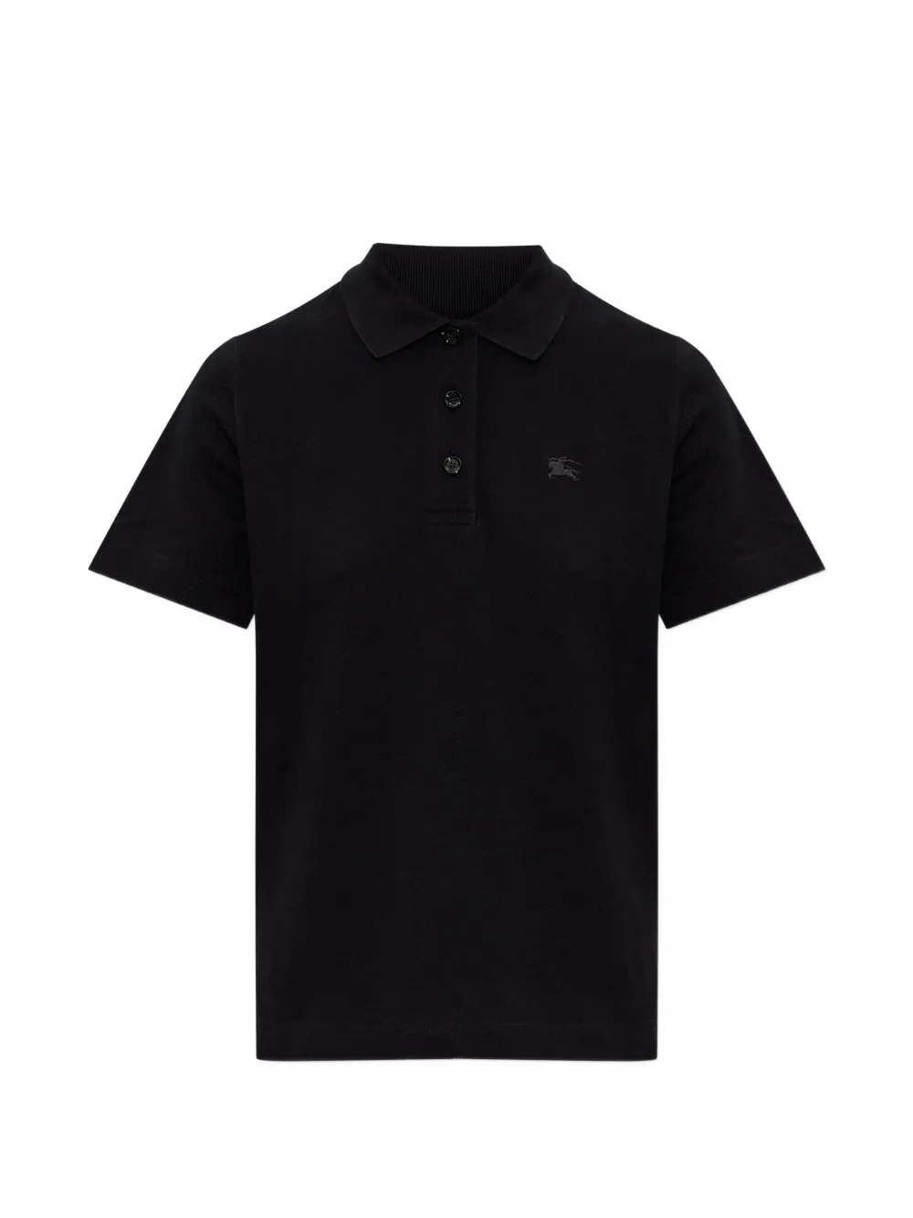 Burberry logo-embroidered piqué polo shirt - Schwarz