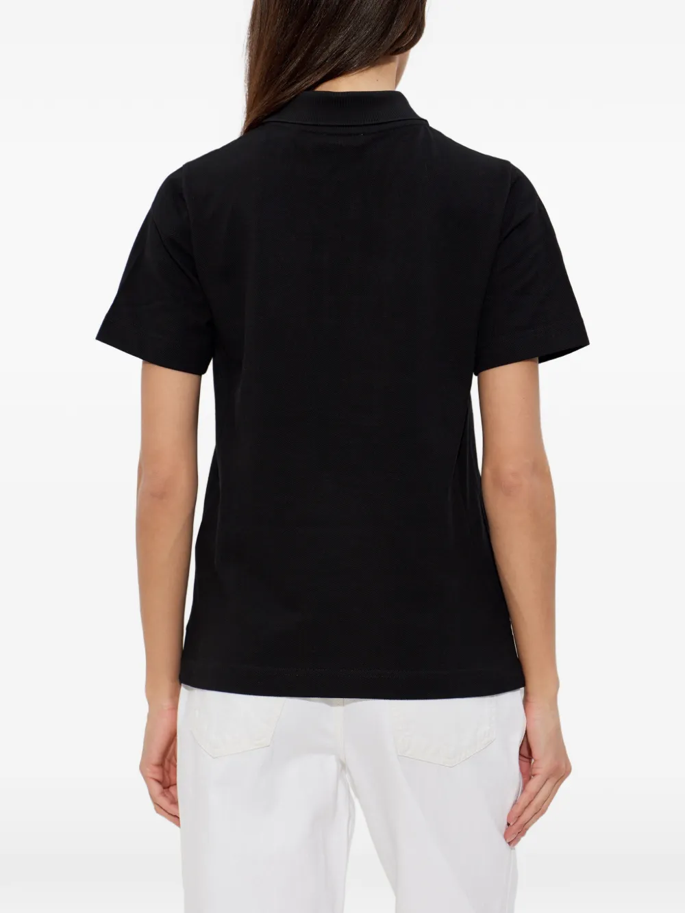 Burberry Piqué poloshirt met geborduurd logo Zwart