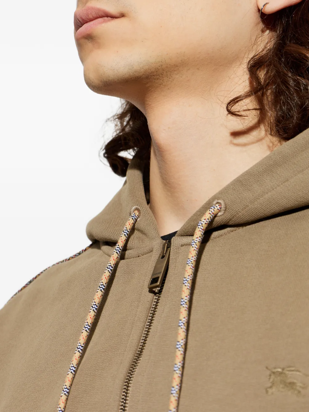 Burberry Hoodie met geborduurd logo Bruin