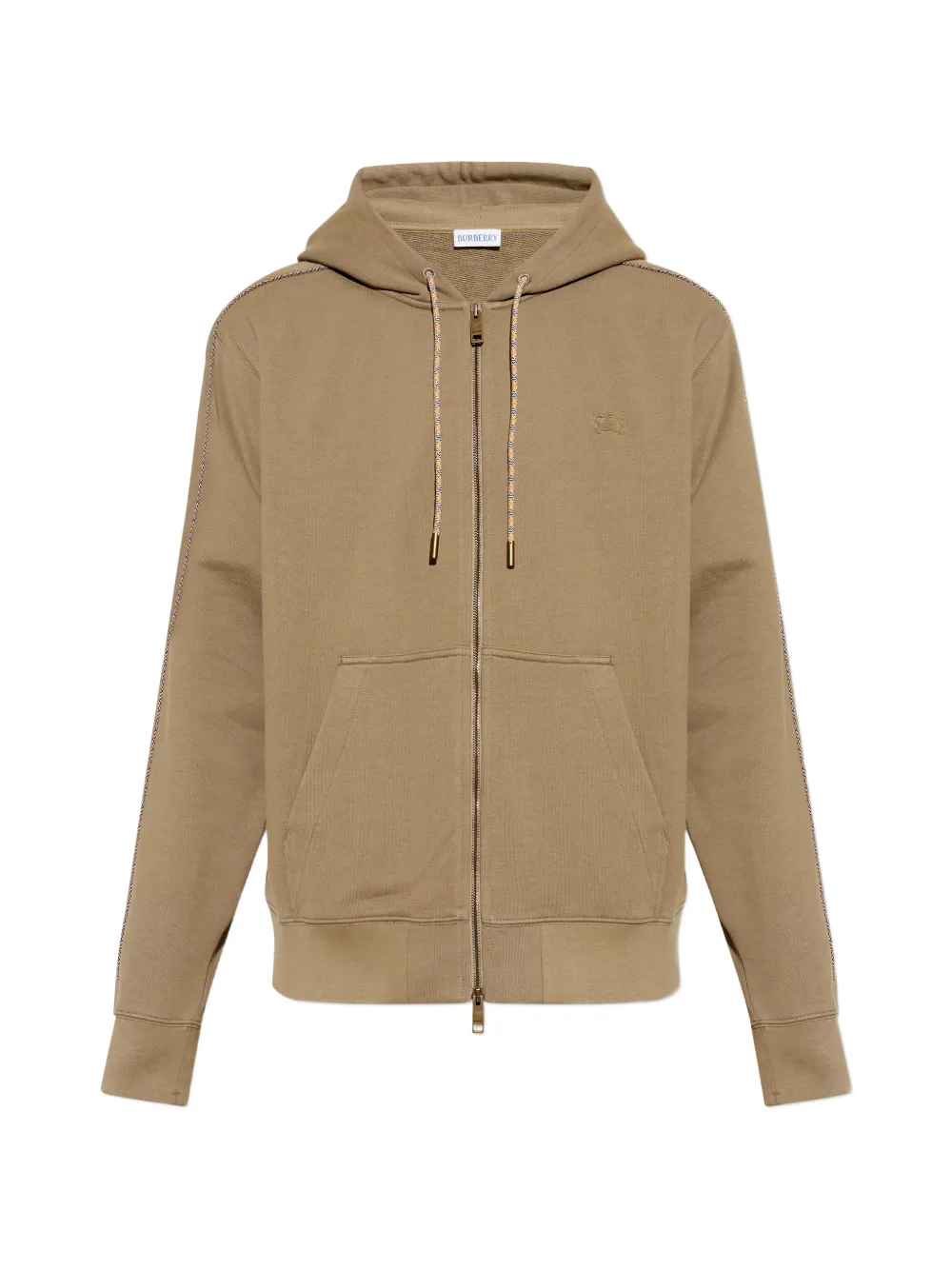 Burberry logo-embroidered zip-up hoodie - Marrone