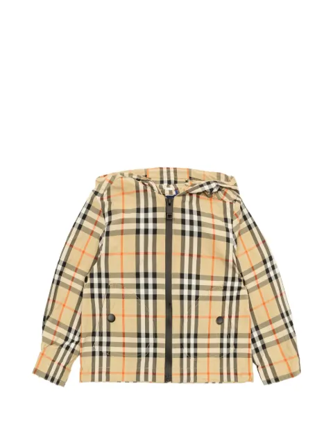 Burberry Kids checked hooded jacket