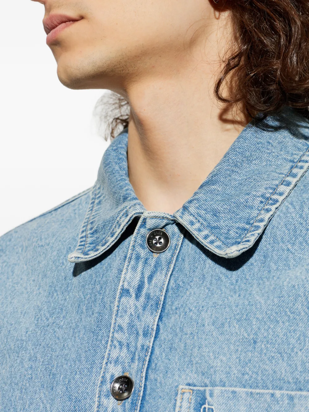 Rag & Bone Button-up Denim Jacket In Blue