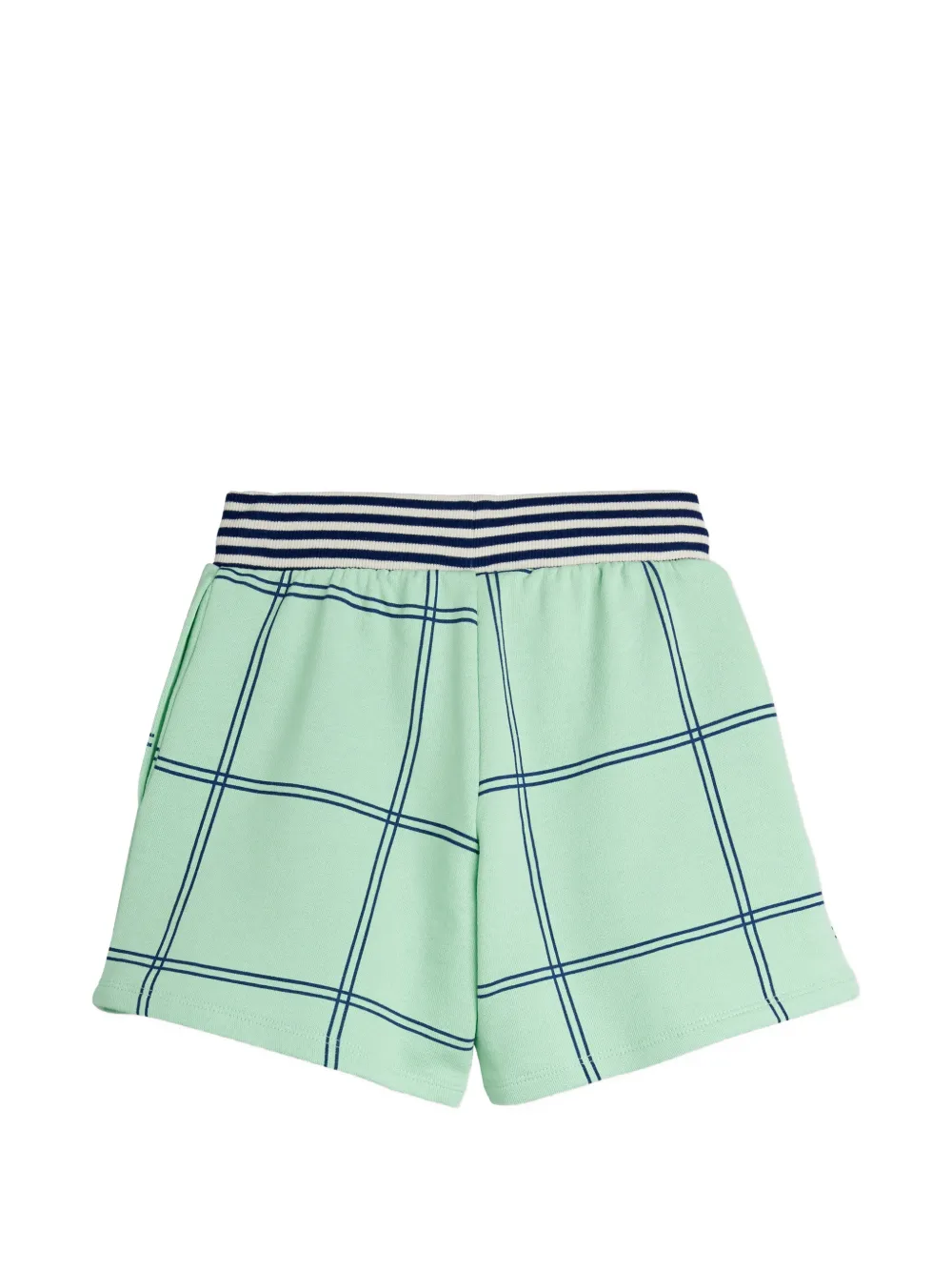  Mini Rodini Short à Carreaux Et Patch Logo - Vert 