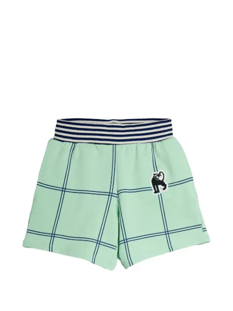 Mini Rodini check-print logo-patch shorts
