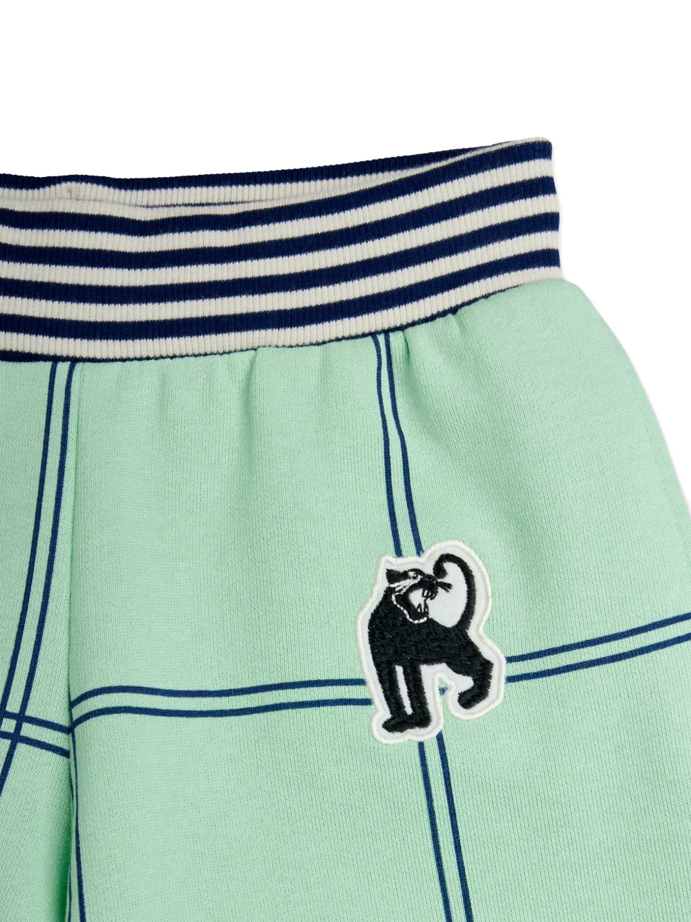  Mini Rodini Short à Carreaux Et Patch Logo - Vert 