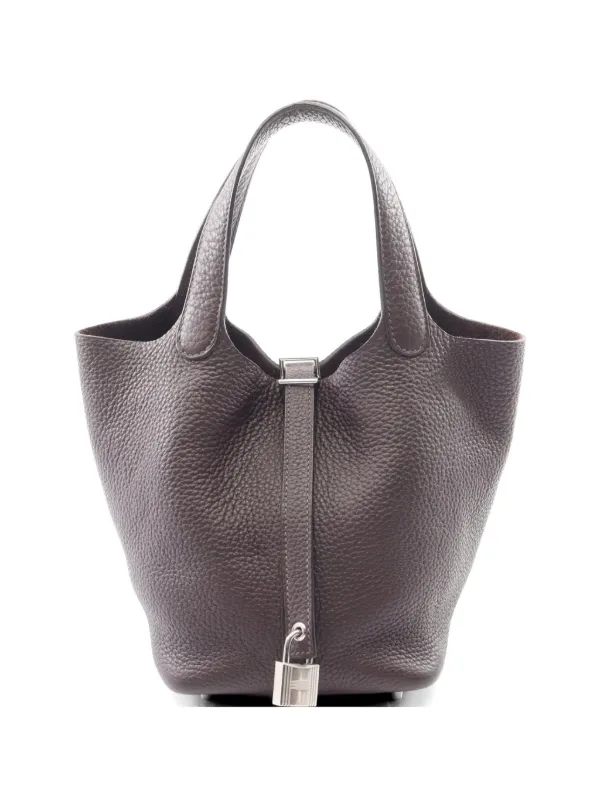 Hermès Pre-owned 2021 PM Picotin Lock Tote Bag in Brown