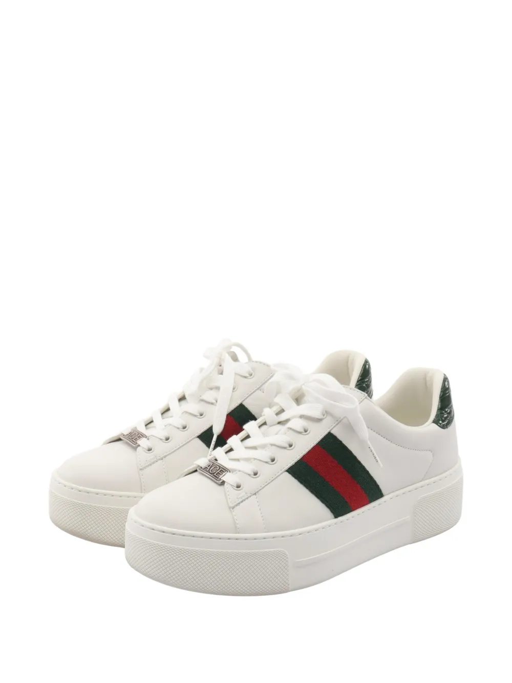 Gucci Pre-Owned Ace sherry line sneakers - Weiß