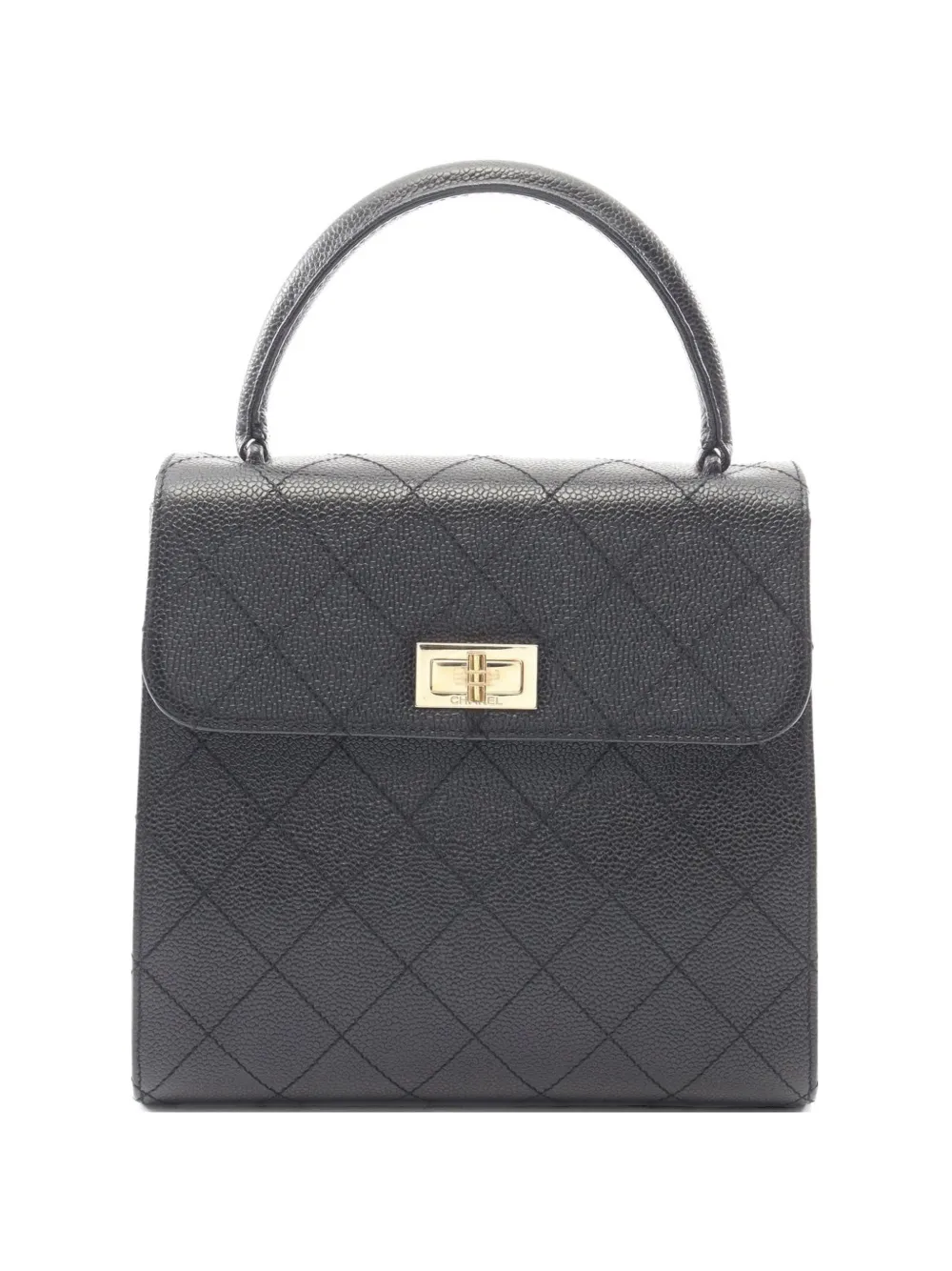 CHANEL Pre-Owned 1997-1999 2.55 Caviar-leather diamond-quilting tote bag - Schwarz