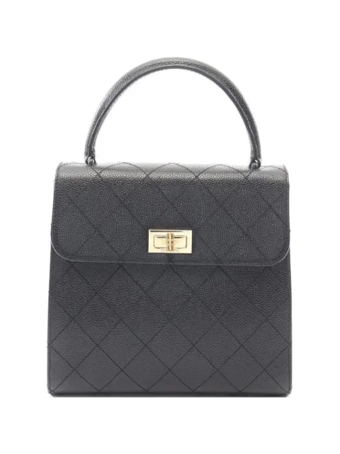CHANEL Pre-Owned 1997-1999 2.55 Caviar-leather diamond-quilting tote bag