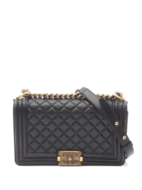 Chanel Pre-owned 2020-2021 Boy Chanel Quilted Shoulder Bag in Black