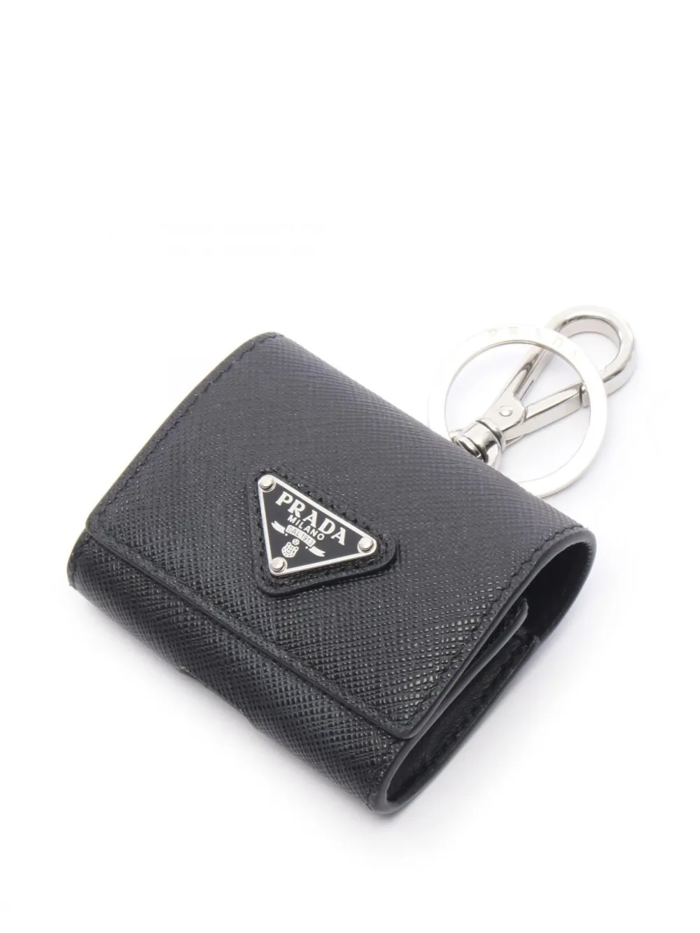 Prada Pre-Owned 2020s Saffiano~leather AirPods case - Nero