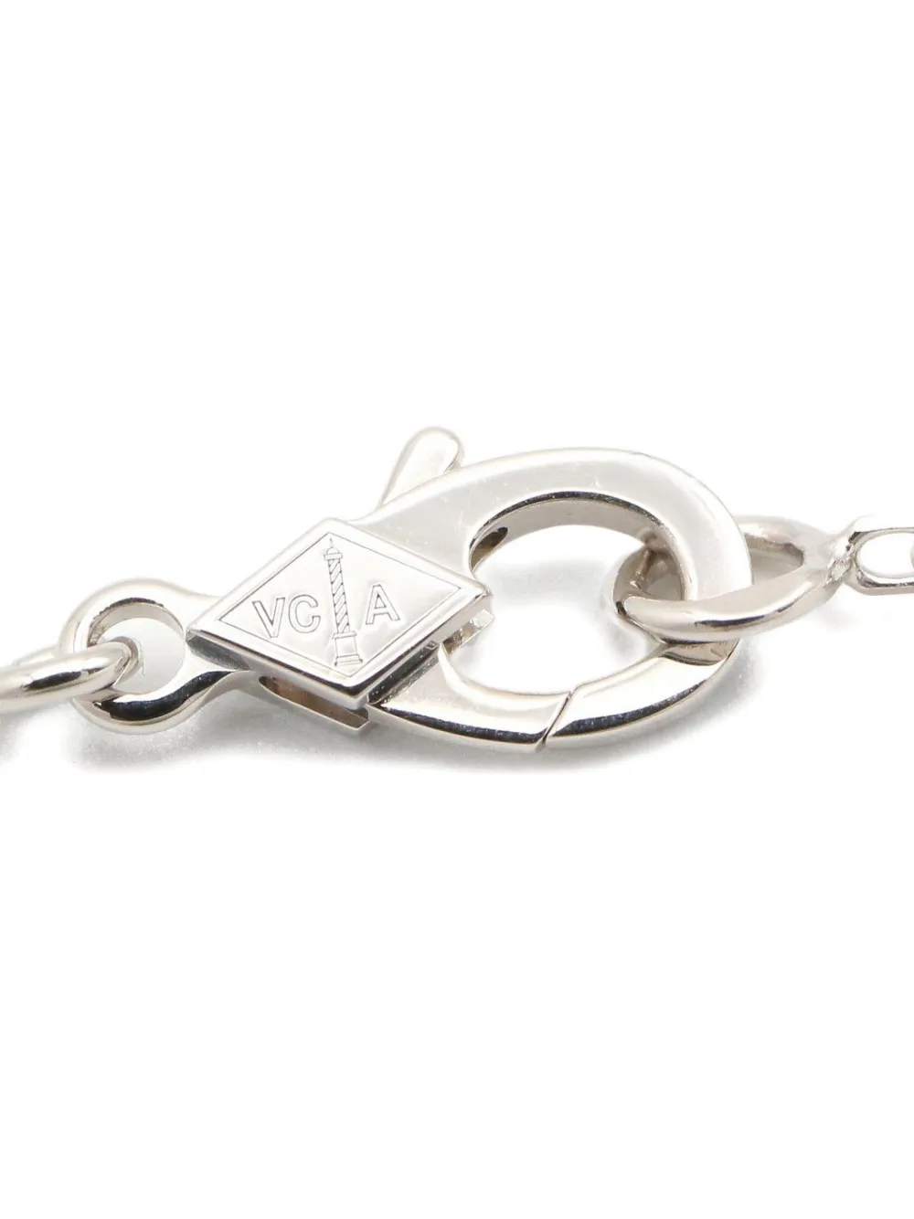 Van Cleef & Arpels Pre-owned Alhambra Diamond Necklace in White, view 4