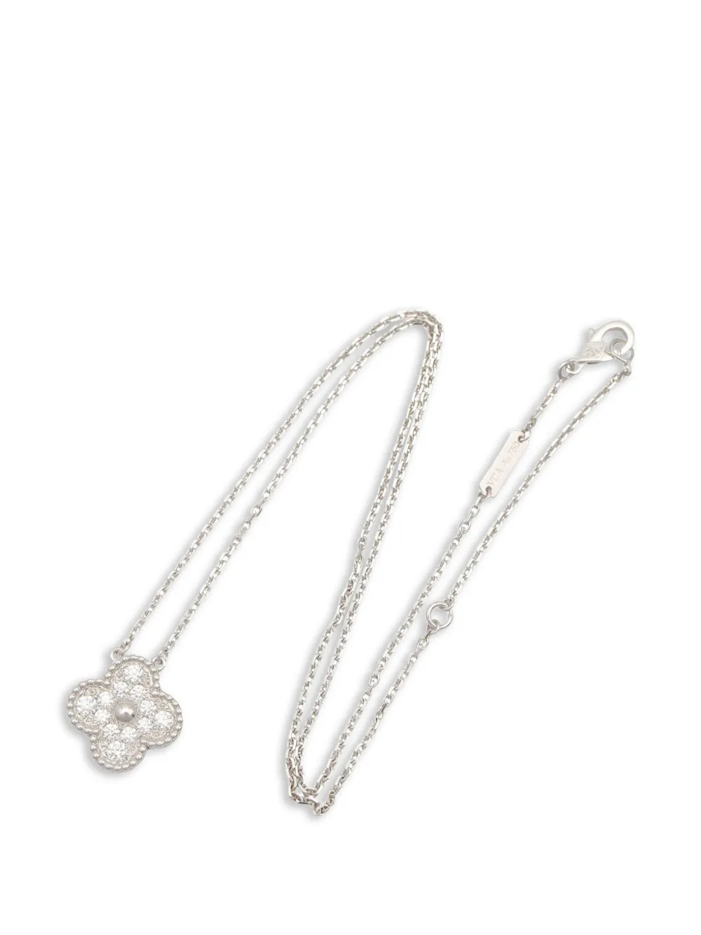 Van Cleef & Arpels Pre-owned Alhambra Diamond Necklace in White, view 2
