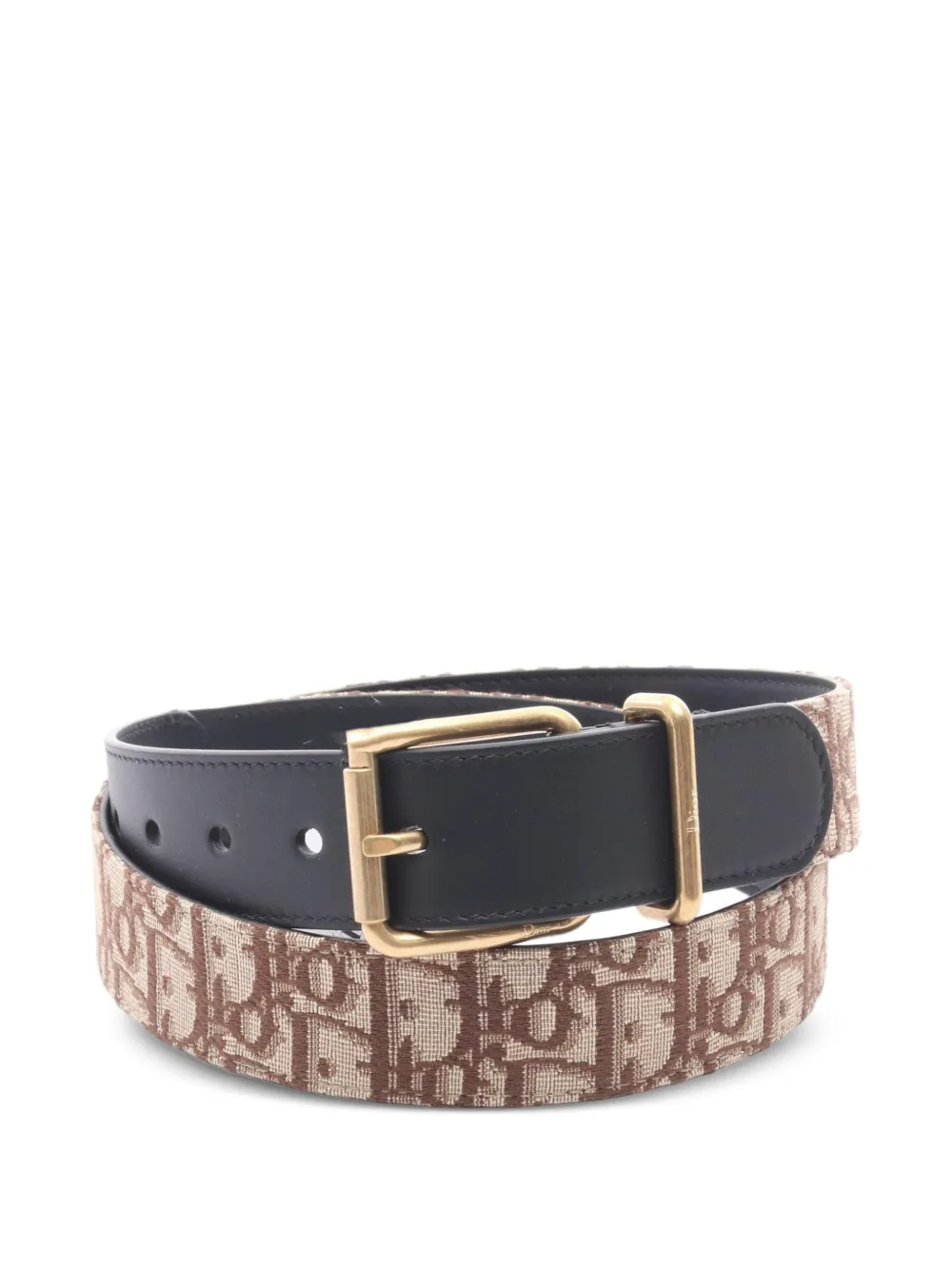 Christian Dior Pre-Owned Oblique-monogram-pattern belt - Nude