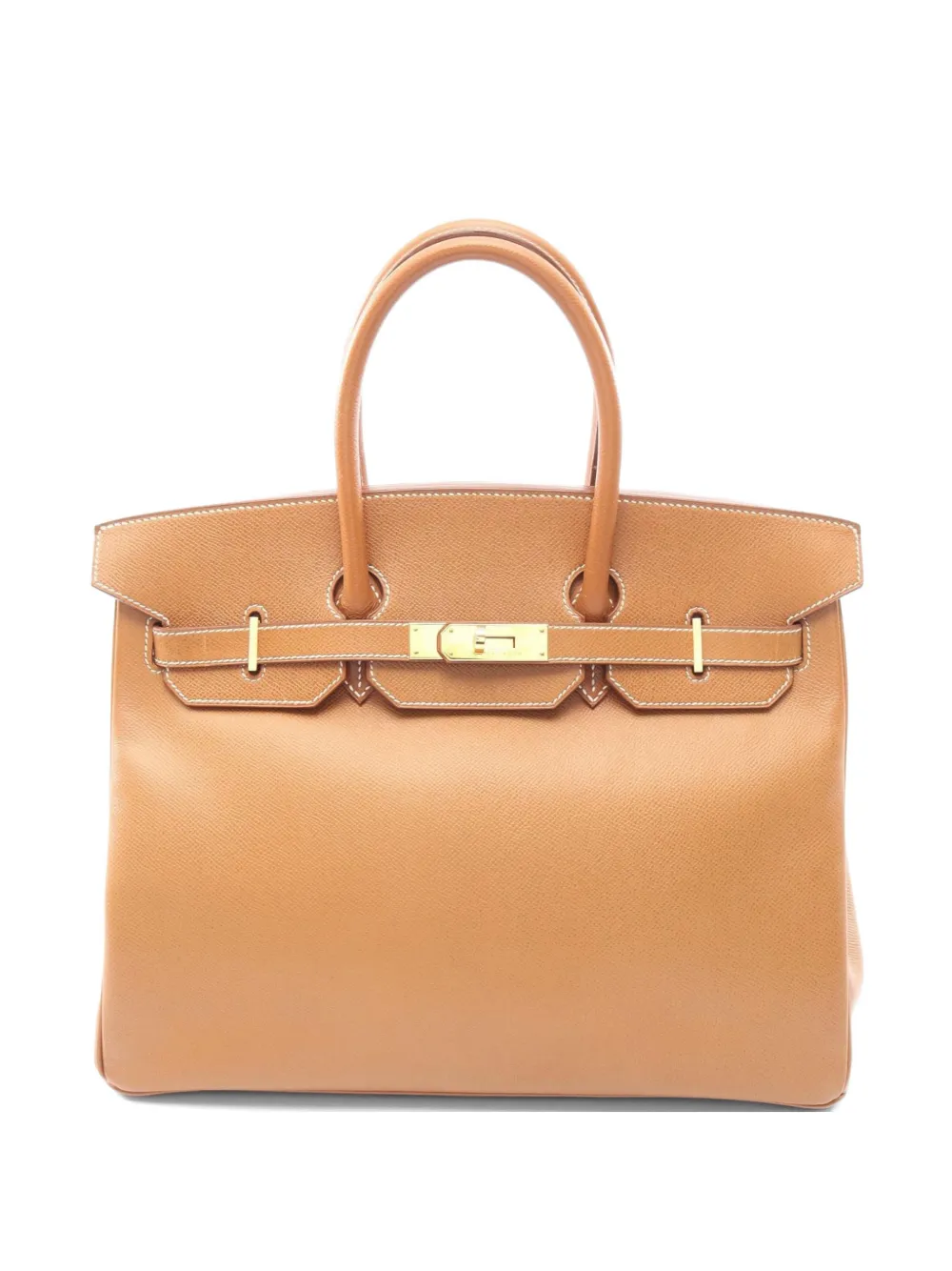 Hermès Pre-Owned 1994 35 Birkin Courchevel-leather tote bag - Brown