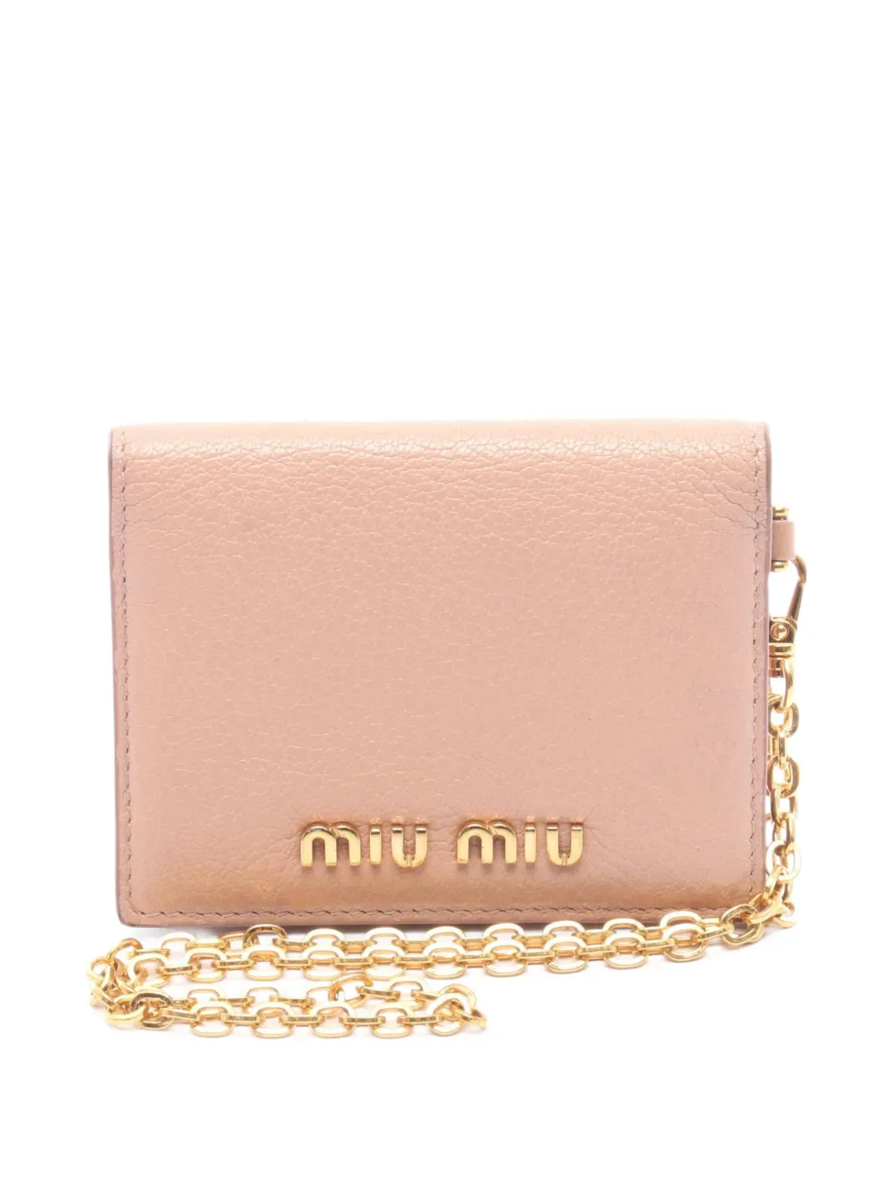 Miu Miu Pre-Owned 00s Madras chain-strap card case - Rosa