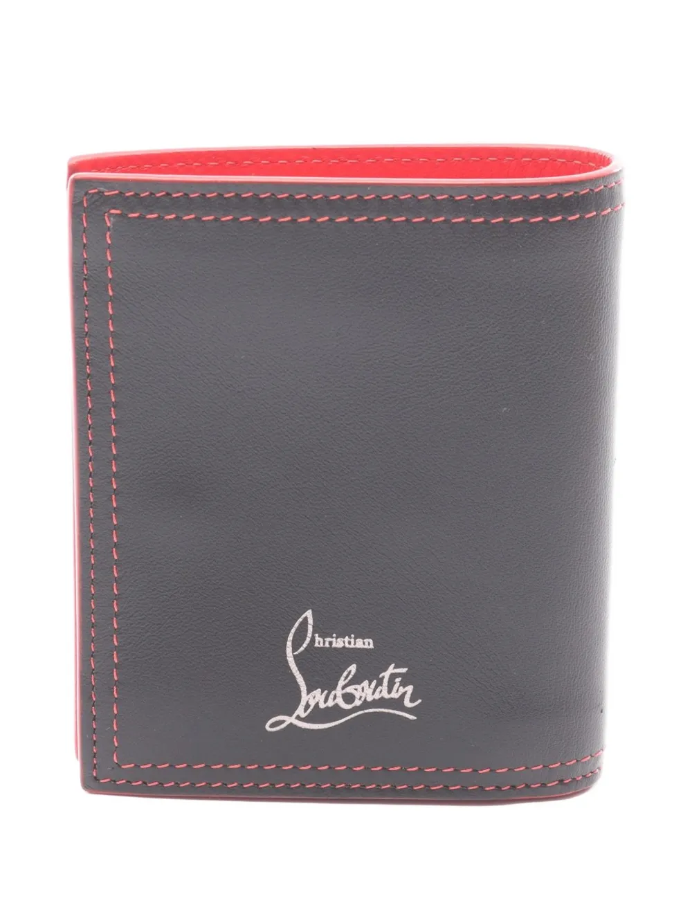 Christian Louboutin Pre-Owned Paros contrast-stitch bi-fold wallet - Nero