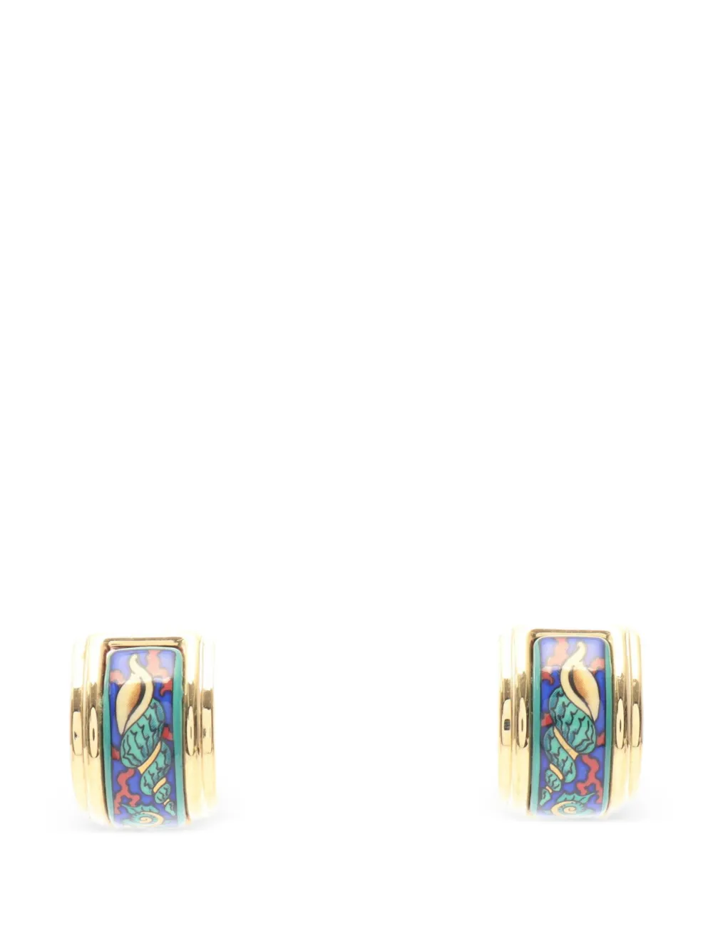 Hermès Pre-Owned 2000s Cloisonne enamel earrings - Gold