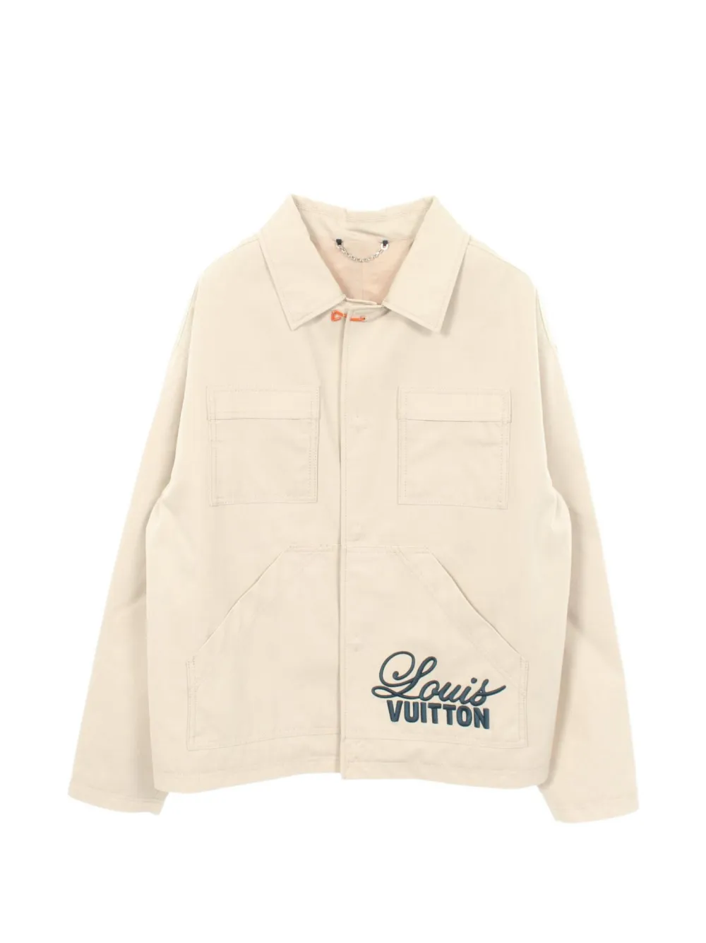 Louis Vuitton Pre-Owned logo-embroidered shirt jacket - Nude